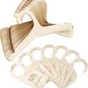 20 PCS Wooden Baby Clothes Hangers with 7 PCS Baby Closet Dividers, Cute Toddler Infant Children Kids Clothes Hangers for Kids Coats, Pants and Jackets (Wood Color-bear Ear)