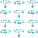 Ecally 12 Pcs Beach Theme Party Favors for Kids Under The Sea Beaded Bracelets Bulk Ocean Party Supplies Summer Turtle Starfish Bracelets for Birthday Princess Goodie Bag Stuffers Prize Gifts