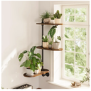 Window Plant Shelves 3-Tier Rotating Plant Stand Industrial Window Plant Shelf Wood Wall Mount Decorative Enhanced Indoor Plants Light Exposure Gift Idea for Plant Lovers