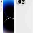 Designed for iPhone 14 Pro Max Case, Silicone Ultra Slim Shockproof Phone Case with Soft Anti-Scratch Microfiber Lining, [Enhanced Camera Protection] 6.7 inch (White)