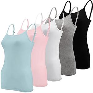BQTQ 5 Pcs Womens Camisole Tank Tops Undershirt Spaghetti Strap Camisoles Pack, Small