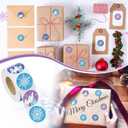 2 x Karenhi 1000 Pcs Winter Snowflake Sticker Roll, 1.25inch Christmas Snowflakes Princess Labels Self Adhesive Winter Holiday Decoration for Xmas Envelopes Seal Cards Wonderland Party Favor Gift Wrapping