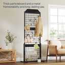 HOOBRO Grid wall Panel units 5.6' x 1.7' Ft Grid Display Rack, Gridwall Panel Display Stands with 5 Garment Hooks & 5 S-Hooks, Wire Grid Display Rack, for Retail Show, Black BB45DC01