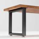 Metal Table Legs 16 inch Height x 17.7 inch Wide with Adjustable Protector Feet, Heavy Duty Metal Furniture Legs for Coffee Table, Cocktail Table, Square Tube Leg (Bear Up to 800lb), Black, Set of 2