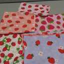 Strawberry Fabric 8 Pieces, Strawberry Fabric Squares Quilting - 19.7x15.7inch/50x40cm, Sweet Strawberries Florals Printed Multi Color Precut Patchwork for Sewing Project, Patchwork, DIY Crafts