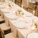 U-QE 60PCS Ivory Plastic Plates - Beaded Ivory Plates Disposable Heavy Duty - Perfect for Party, Baby Shower, Wedding, Birthday - Include 30PCS 10inch Dinner Plate & 30PCS 7inch Dessert Plate