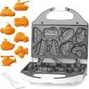 SugarWhisk Car Waffle Maker for Kids, Halloween & Christmas Mini Waffle Maker, 8 Fun Vehicle Shaped Mini Pancake Maker, Non Stick Surface, Excellent Gift, White