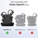 SURITCH for SHOKZ OpenFit Case Cover, Shockproof Magnetic Cases for SHOKZ OpenFit Open-Ear Earbuds True Wireless Bluetooth Headphones, Protective Cover with Magnetic Lid Lock & Carabiner, White