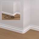 ZhiYo 71in Wire Covers for Cords on Wall, One Cord Hider, Self-Adhesive Cord Covers for Wires on Wall, Paintable TV Cable Hider, White Cable Management Raceway Kit, 5X L14.2in, W0.5in H0.4in