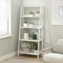 Furinno Ladder Display Shelf, 5-Tier Ladder Shelf, Ladder Bookshelf, Display Storage Shelves, 13 x 23.6 x 53.5, for Living Room, Home Office, White