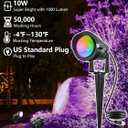 Christmas RGBW Outdoor Spotlights for Yard, 10W Color Changing Landscape Lights with Remote Control 120V LED Landscape Lighting Waterproof Spotlight with Plug Tree Garden Path Decoration(1Pack)