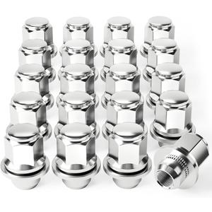 M12x1.5 Lug Nuts, 12x1.5mm Wheel Lug Nuts Compatible with Toyota Avalon Camry Highlander Prius Sienna, Lexus IS300 LFA CT200h HS250h GS450h, Mitsubishi Lancer Eclipse, 20PCS Lug Nut Set with Mag Seat (Silver)