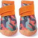 Dog Shoes for Small Dogs,Breathable Dog Boots,Pet Paw Protector for Hot Pavement and Winter Snow,Outdoor Walking and Indoor Hardfloors (Orange-Size 1)