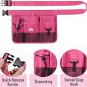 UNCO- Adjustable Gardening Belt, Pink, 7 Pockets, Wear, Cut and Water Resistant, Garden Tool Belt Pouch, Waist Apron with Pockets