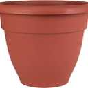 The HC Companies Caribbean Planter Pot - Outdoor & Indoor Plant Pot with Drainage Hole & Plug - Rolled Rim Plastic Pots for Plants & Flowers - Decorative Plant Pot (16" Clay, Pack of 1)