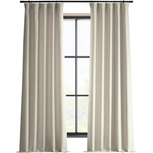 HPD Half Price Drapes Italian Faux Linen Curtains 96 Inches Long Room Darkening Curtains for Bedroom and Living Room 50 X 96, (1 Panel), Parchment Cream