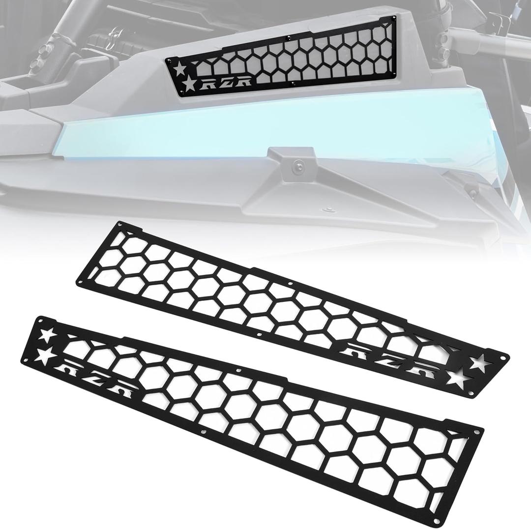 Aluminum Air Intake Covers for Polaris RZR XP 1000/XP 4 1000 2014-2023 Accessories, Black Metal Side Frog Skin Protector Cover Bezel Engine Mesh Grills (2PCS, Bolt-on)