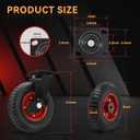 W B D WEIBIDA 8 Inch Heavy Duty Caster Wheels Set of 4, 2200 LBS Outdoor Industrial Wheels Swivel Large Rubber Casters with Brake for Workbench, Dolly, Cart, Trolley, Wagon (2 Brake & 2 Fixed)