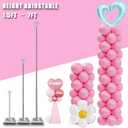 DECOJOY Balloon Column Stand Set of 2, Adjustable 7 Feet Ballon Arch Stands with Bases for Floor, Tall Baloon Tower Pillar Assembly Kit for Halloween, Birthday, Party Decorations