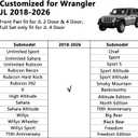 NS YOLO Custom Fit Jeep Wrangler JK JL 4-Door Leather Seat Covers 2018-2026