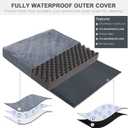 Waterproof Dog Beds for Small Dogs Orthopedic Dog Beds for Crate with Removable Washable Cover Egg-Crate Foam Pet Pad Mat with Anti-Slip Bottom, 23x17 Inch, Grey