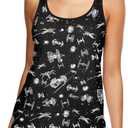 HUNTFAMI Tankinis Swim Suits for Women Two Piece 2025 Womens Bathing Suits Holiday Beachwear Women with Boyshorts (Black, XL)