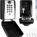 Wall Mount Key Lock Box with 12-Digit Resettable Combination, Weatherproof Outdoor Key Safe, Large-Capacity Code Lock for Home/Office/Garage/Real-Estate, Heavy-Duty Metal, Includes Mounting Hardware