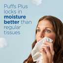 Puffs Plus Lotion Facial Tissues, 4 Family Boxes, 124 tissues per Box, Allergies and Colds