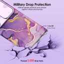 for Samsung Galaxy S23 Ultra Case with Slide Camera Cover, Samsung S23 Ultra Case Shockproof Slim Thin Lightweight, Chic Glossy Fade-Resistant Pattern Phone Cases Cover for S23 Ultra, Purple