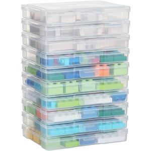 Party Club of America Transparent 5" x 7" Photo Storage Boxes - Photo Organizer Cases Photo Keeper Picture Storage Containers Box for Photos - 10 Pack (Clear)
