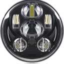 SUNPIE 5-3/4 5.75 Inch Head light Motorcycle Compatible with 883 1200 (Black)