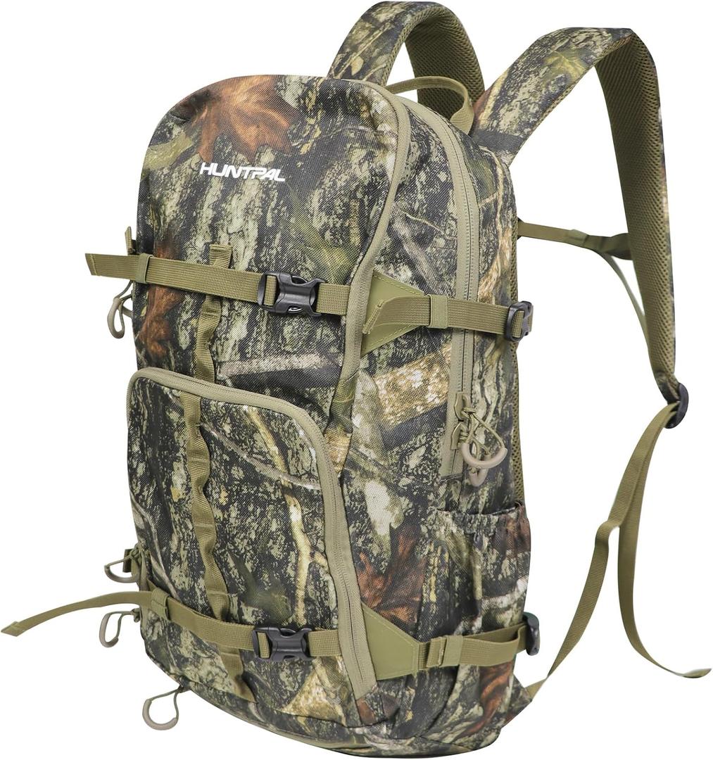 HUNTPAL Hunting Backpack, Waterproof Camo Hunting Daypack with Storage Pockets, Long-Lasting Bag for Rifle Shotgun Bow Gun (Medium)