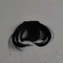 Clip in Bangs, Synthetic French Bangs Hair Clip, Fake Bangs Fringe with Temples Hairpieces for Women Natural Curved Hair Extensions for Daily Wear Dark Black