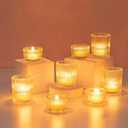 Hewory Glass Tealight Candle Holder: 8 Pcs Tea Lights Candle Holder Clear Votive Candle Holders for Table Centerpiece, Tea Light Holders Glass Candle Holder for Wedding Party Living Room Home Decor