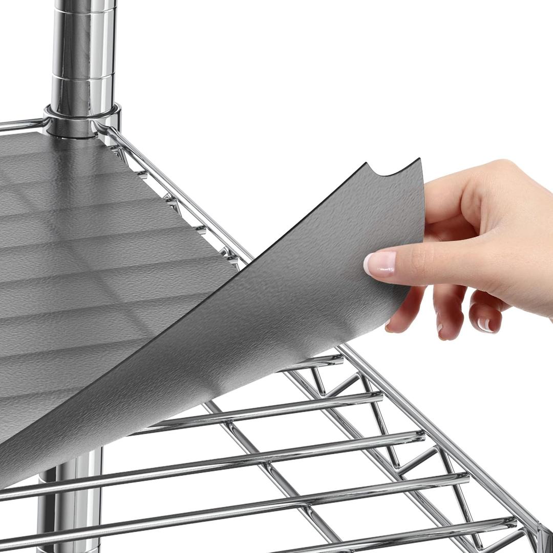 Sterling Shelf Liners for Wire Shelf System: Set of 4 in Graphite: 14 x 36 inch: Plastic Wire Shelving Mats, 14"x36" 4pcs