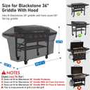 KINGLY Griddle Cover for Blackstone 36" Griddle with Hood[2026 Upgraded 800D Heavy Duty] Rip-Proof Material,Waterproof UV & Fade Resistant,Flat Top Gas Grill Cover with Adjustable Strap and Air Vent