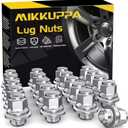 MIKKUPPA M12x1.5 Mag Lug Nuts - Replacement for Toyota Avalon Camry Corolla Highlander RAV4 Sienna Matrix Prius Venza Crown OEM Factory Wheels, Chrome 20pcs Tire Nuts with Washer (Silver)