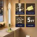 4 Pack Electric Window Candles with Sensor Dusk to Dawn, Plug in LED Christmas Candles with Ivory White Cord, 9 Inch Warm White Window Candle Lights for Home Holiday Decorations, UL Listed