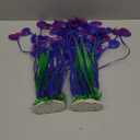 AQUANEAT Artificial Fish Tank Plants, Plastic Aquarium Accessories Large, 15.5 inch Purple Decorations, 2pcs