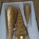 Spiral Resin Christmas Tree Decorations, 3 PCS Tabletop Small Christmas Trees for Desk Decor, Small Fake Christmas Tree, Gold Home Decor, Xmas Table Centerpieces Winter Mantel Decor (Set of 3)