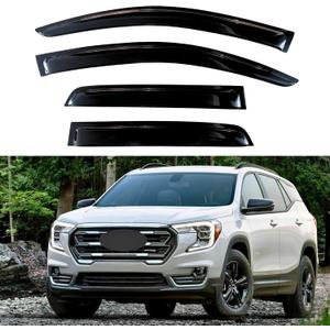 KPY Window Visor Compatible with GMC Terrain 2018-2023, 4PC Rain Guard Side Window Vent Deflectors Tape-On Style, 2018 2019 2020 2021 2022 2023