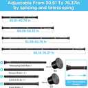 Curtain Rods for Windows 32-75 Inch, 7/8 Inch Diameter Adjustable Tension Curtain Rod No Drilling, Spring Rods for Windows Door Kitchen, Black
