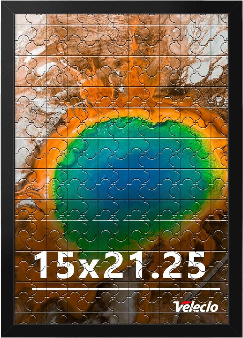 15x21.25 Picture Frame for Wall Display, 15x21.25 Black Picture Frame with Shatter Resistant Plexiglass, Stable and Sturdy 15 x 21.25 Puzzle Frame for Wall Display, Handpicked Gift Collection