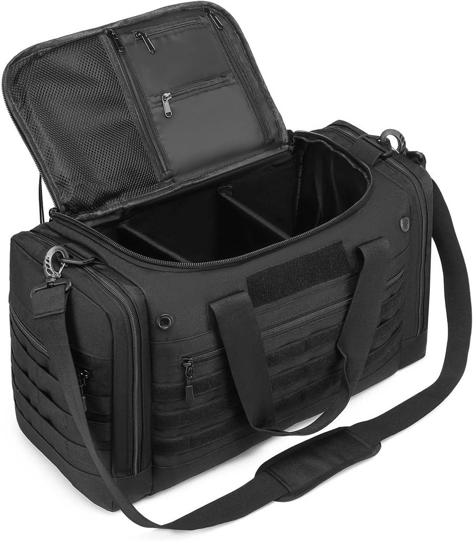 65L Large Duffle Bag for Men & Women, Tactical Gym Bag for Travel Weekender, Large Sports Bag for Hockey Football Baseball Soccer Basketball & Team Training, Black