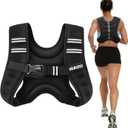 KUKZO Weighted Vest Woman, 6 LB Womens Weight Vest for Walking, Strength Training Body Plus Weight Vests for Female Men, Reflective Stripe Fitness Vest for Workout Running Jogging