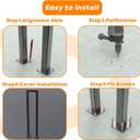 U-Shaped Staircase Handrails for Outdoor & Indoor Steps, Industrial Hand Rail Floor Mounted, Non-Slip Wrought Iron Railing for Porch, Loft, Corridor, Garden (Height: 35.5in) (1 Piece/Set)