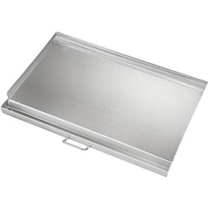 LotFun 32" x 15" Stainless Steel Cooking Griddle for Outdoor Gas Grill, Universal Griddle Flat Top Plate Insert with Grease Groove and Removable Handles for Electric/Charcoal/Gas Grill, Camping,Party