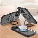 IMCHEN for iPhone 16 Pro Max Case - Heavy-Duty Protection, Enhanced 360 Swivel Ring Stand, Black