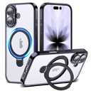 YEMORAN for Plating iPhone 17 Case with Magnetic Stand,Black