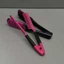 Chengu Hair Brush, Boar Bristles Clamp Double Sided Brush & V Shaped Styling Hair Comb, Straightening Knotty Unkempt Hair (Rose Red, Pink)